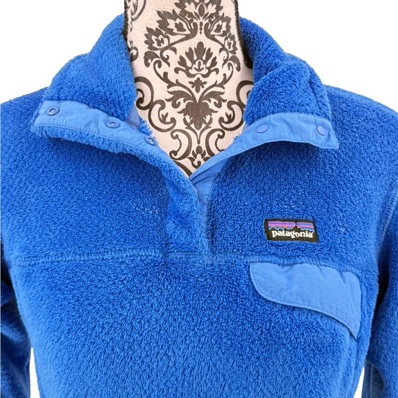 Patagonia Polartec Thermal Pro Fleece Pullover Jacket Cobalt Blue Cozy Snap-T - Picture 10 of 13